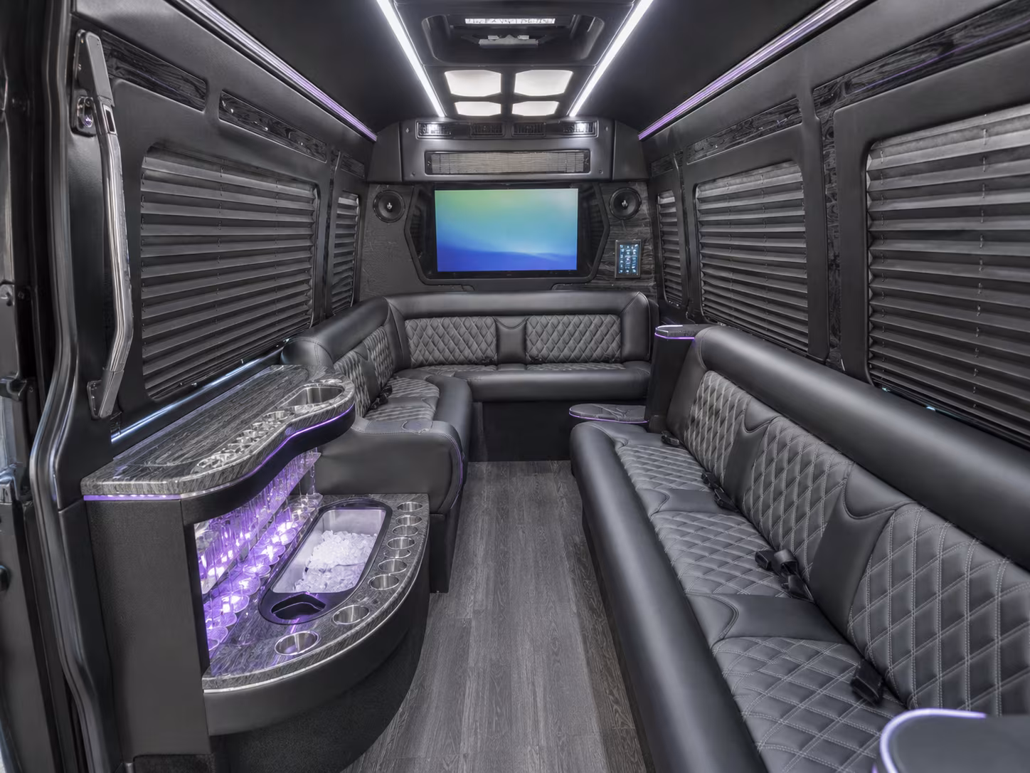boise 18 passenger party bus interior