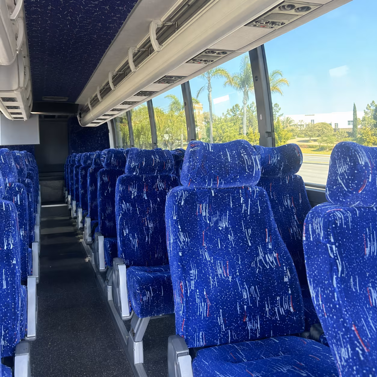 boise 56 passenger charter bus inside
